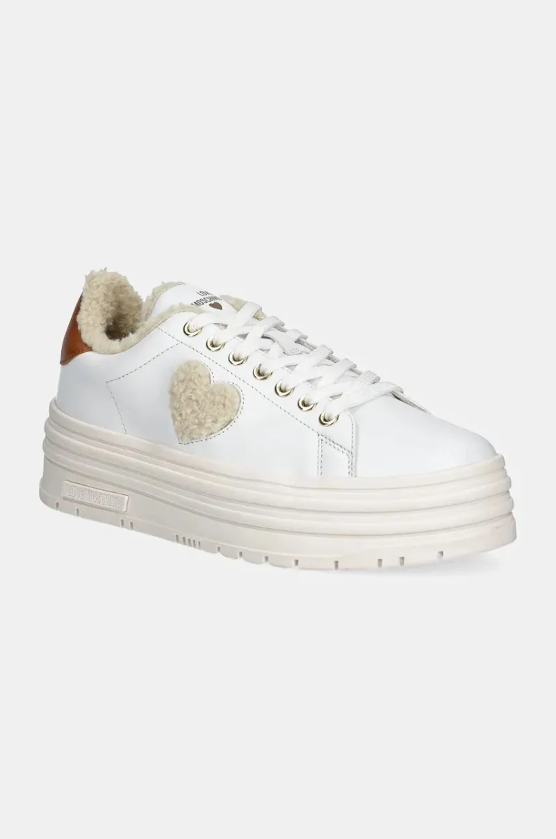 Love Moschino sneakers culoarea alb