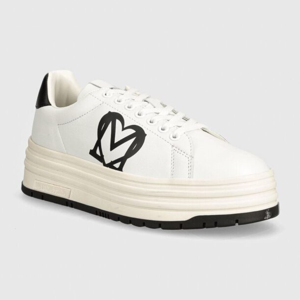 Love Moschino sneakers din piele culoarea alb