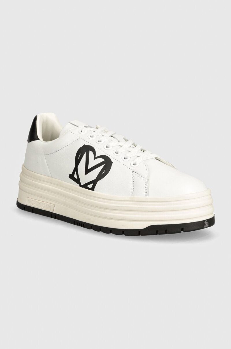 Love Moschino sneakers din piele culoarea alb