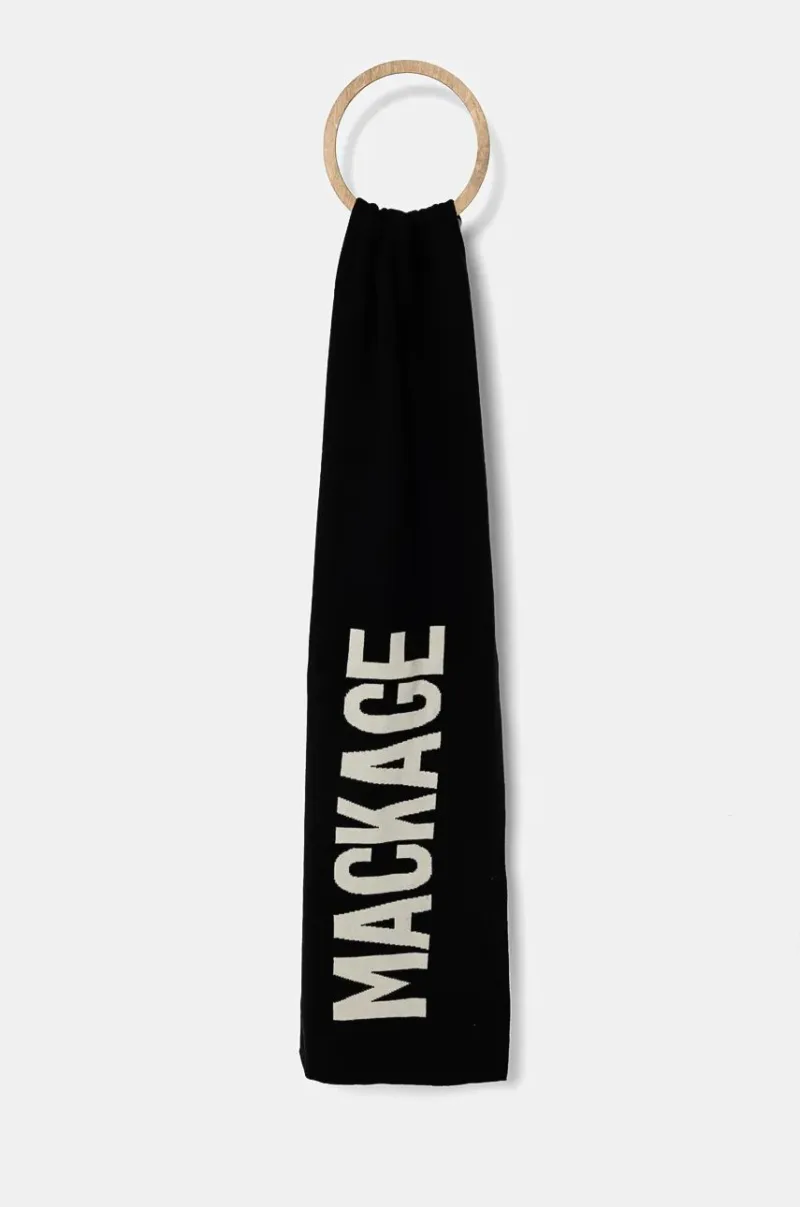 MACKAGE esarfa de lana culoarea negru