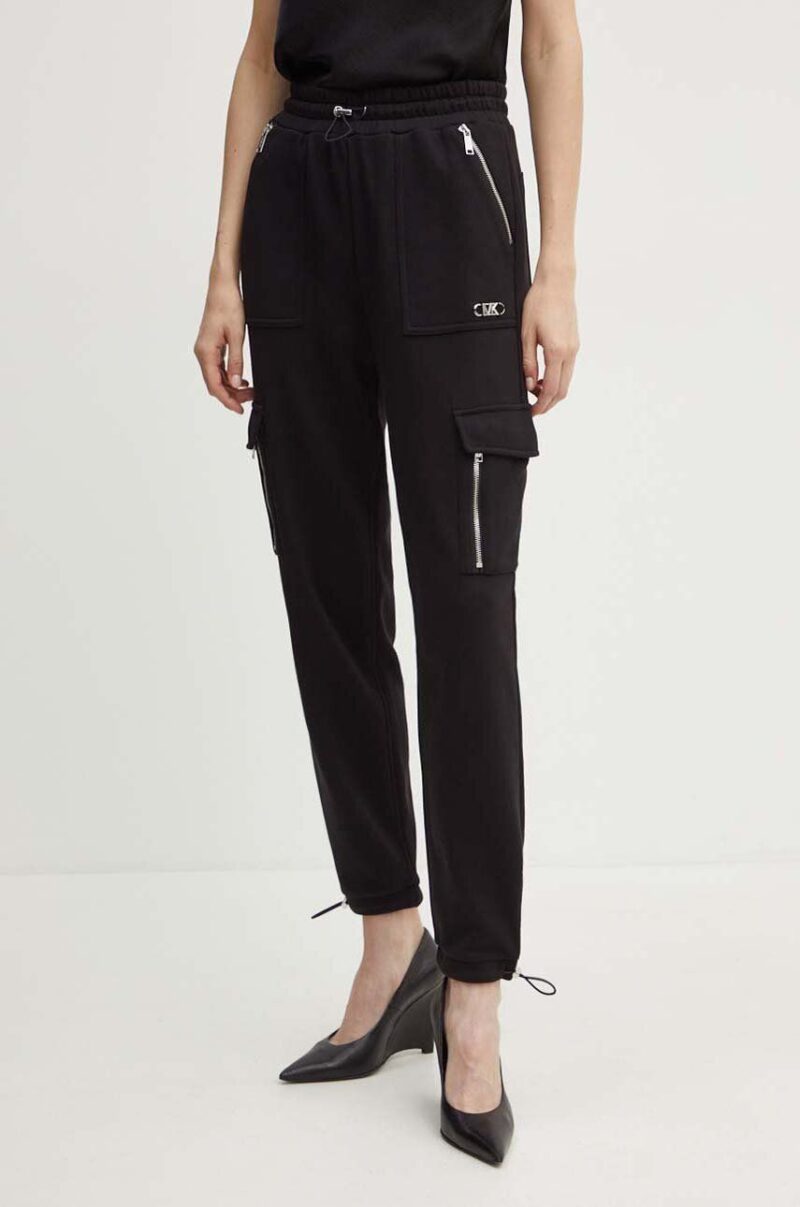 MICHAEL Michael Kors pantaloni de trening din bumbac culoarea negru