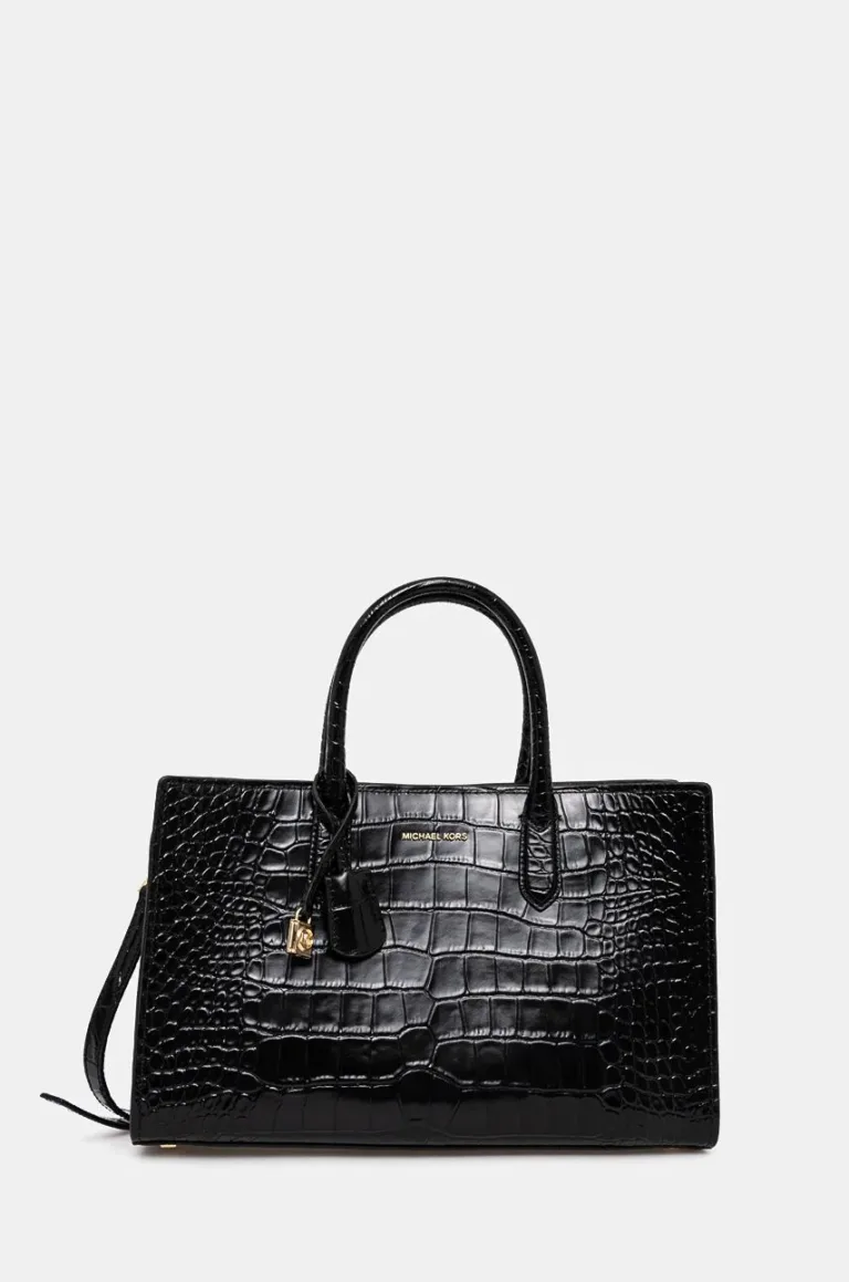 MICHAEL Michael Kors poseta de piele culoarea negru