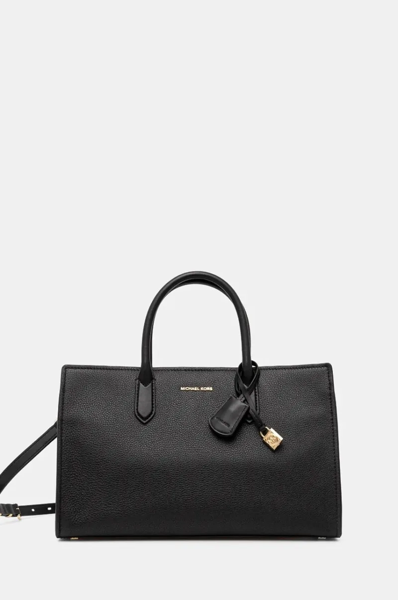 MICHAEL Michael Kors poseta de piele culoarea negru