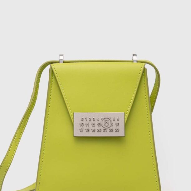 MM6 Maison Margiela poseta de piele culoarea verde