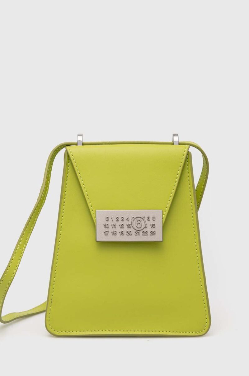 MM6 Maison Margiela poseta de piele culoarea verde