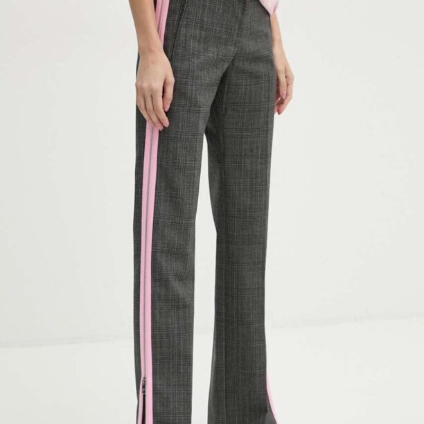 MSGM pantaloni de lana culoarea gri