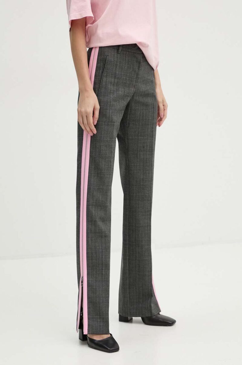 MSGM pantaloni de lana culoarea gri