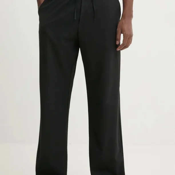 MSGM pantaloni de lana culoarea negru