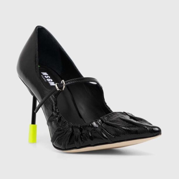 MSGM stilettos de piele culoarea negru