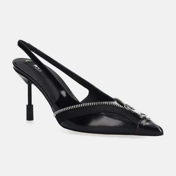 MSGM stilettos de piele culoarea negru