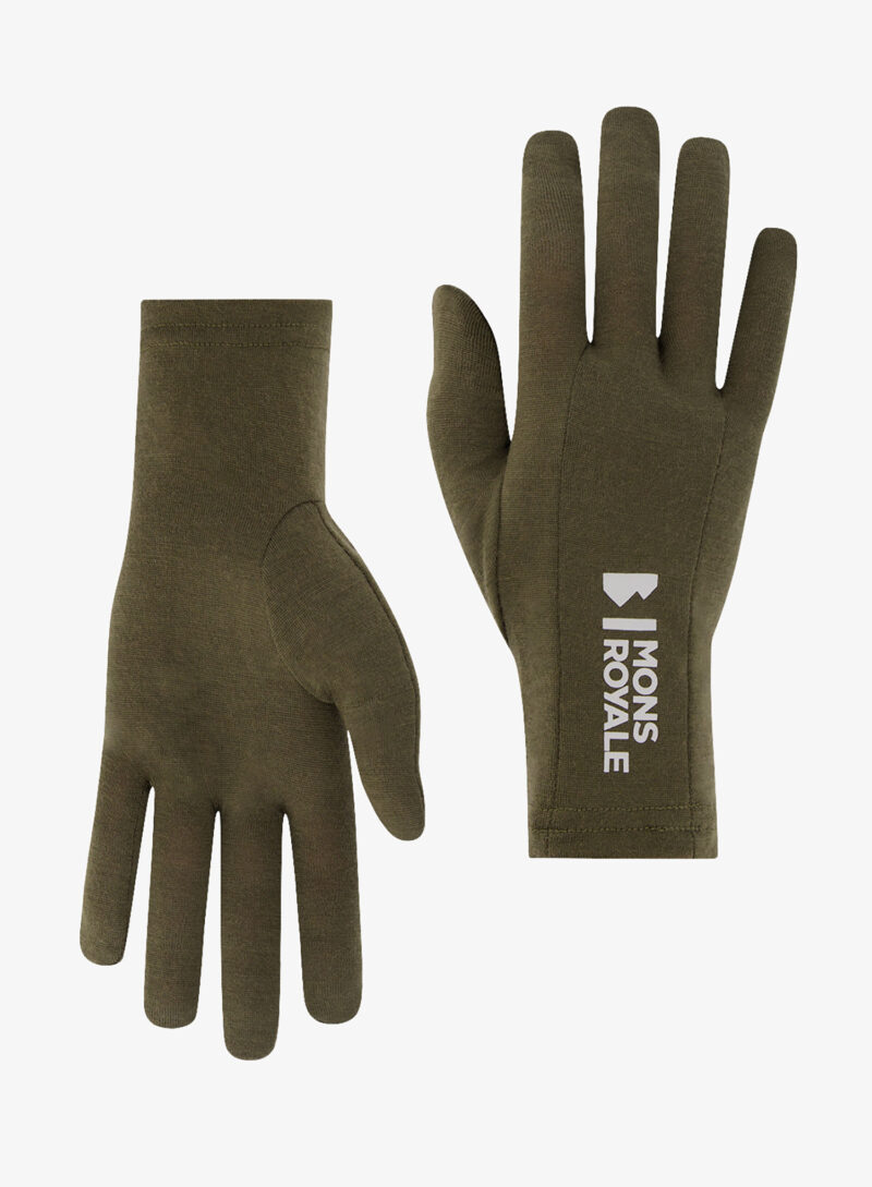 Mănuși Mons Royale Volta Merino Glove Liner - dark olive