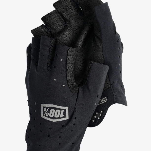 Mănuși fără degete femei 100% Sling Bike Short Finger Gloves - black/black