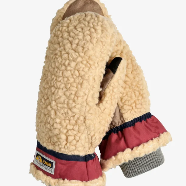 Mănuși lână Elmer EM354 Teddy Mitten - beige/wine