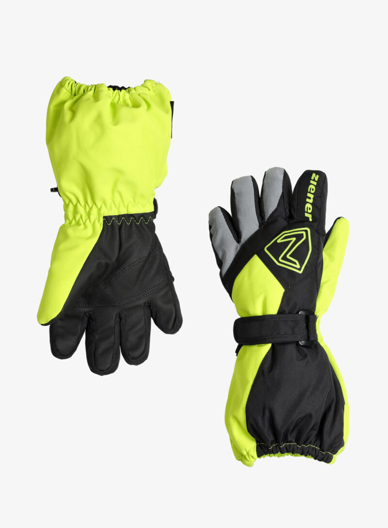 Mănuși pentru copii Ziener Lauro AS Glove Junior - black/lime preţ