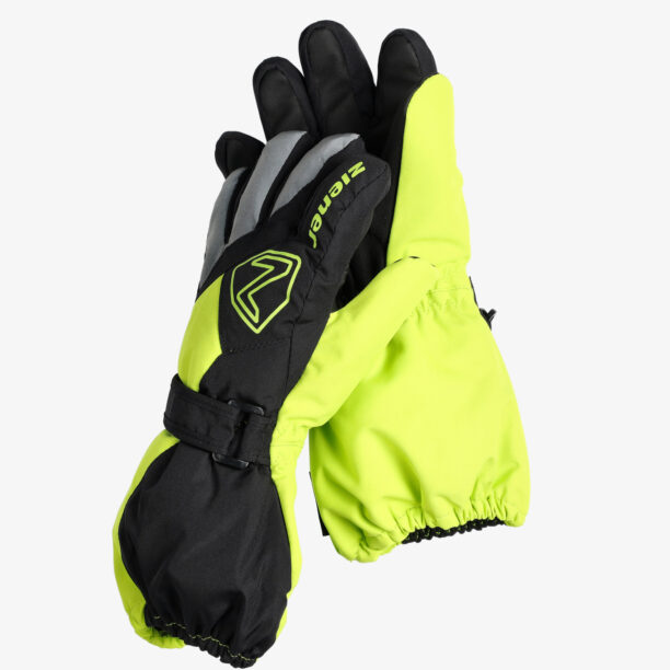 Mănuși pentru copii Ziener Lauro AS Glove Junior - black/lime