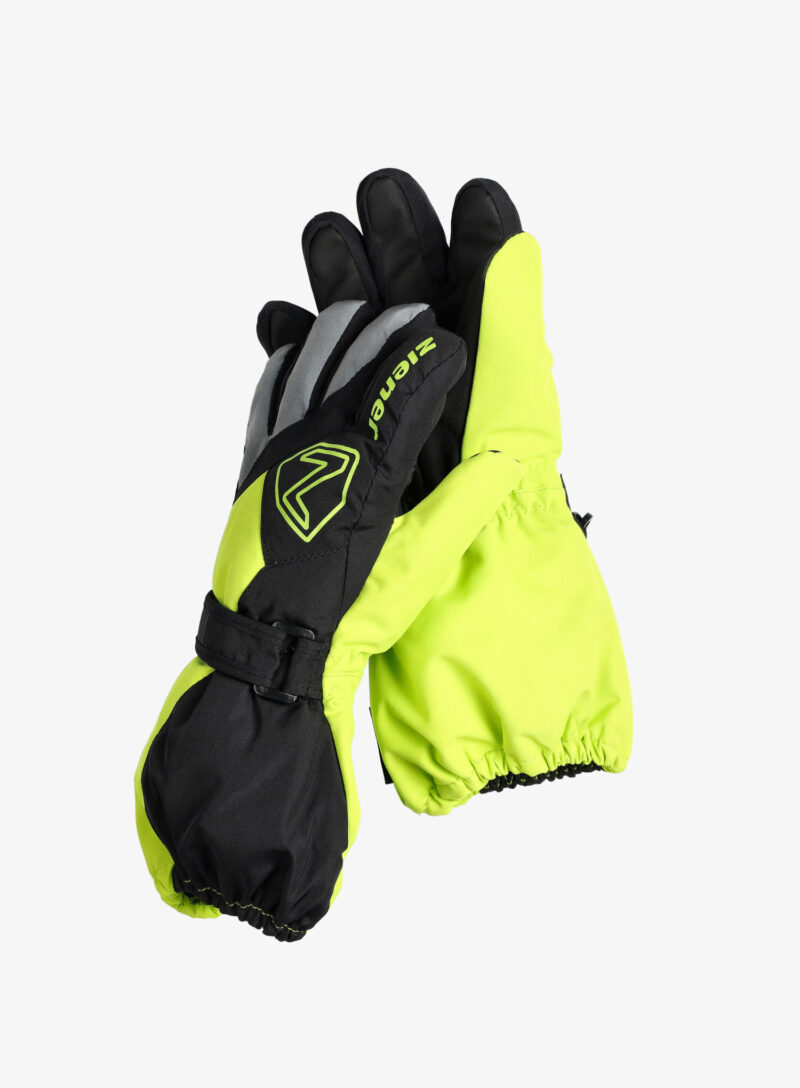 Mănuși pentru copii Ziener Lauro AS Glove Junior - black/lime