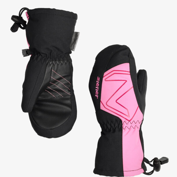 Mănuși pentru copii Ziener Lavalino AS AW Mitten Junior - black/fuchsia pink preţ