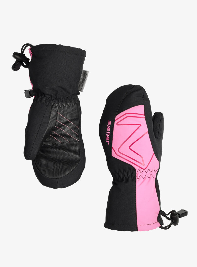 Mănuși pentru copii Ziener Lavalino AS AW Mitten Junior - black/fuchsia pink preţ