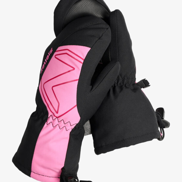 Mănuși pentru copii Ziener Lavalino AS AW Mitten Junior - black/fuchsia pink