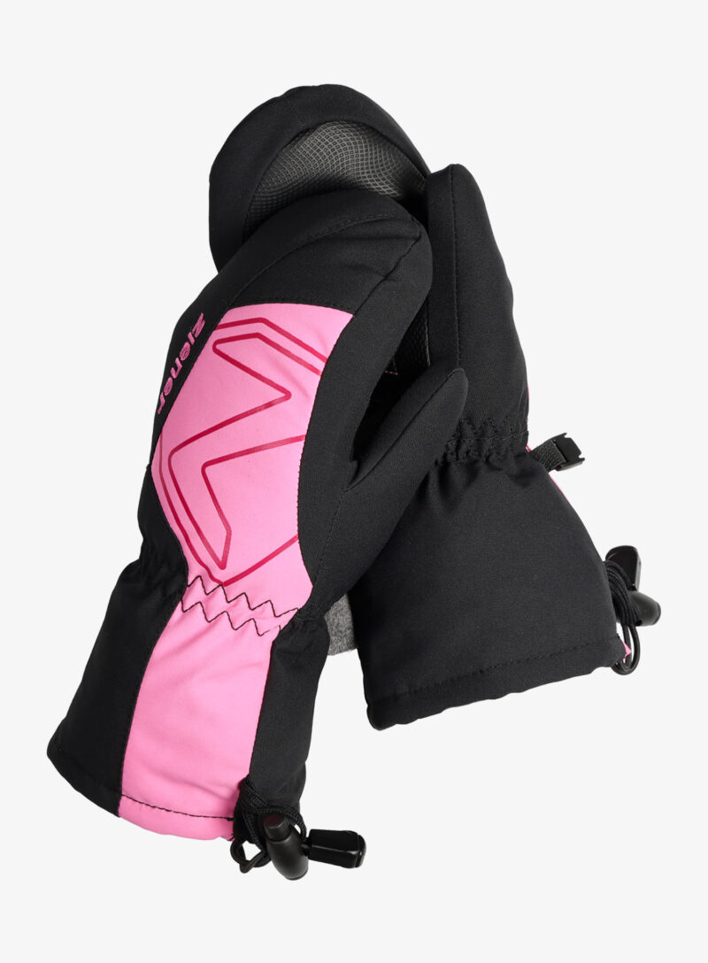 Mănuși pentru copii Ziener Lavalino AS AW Mitten Junior - black/fuchsia pink