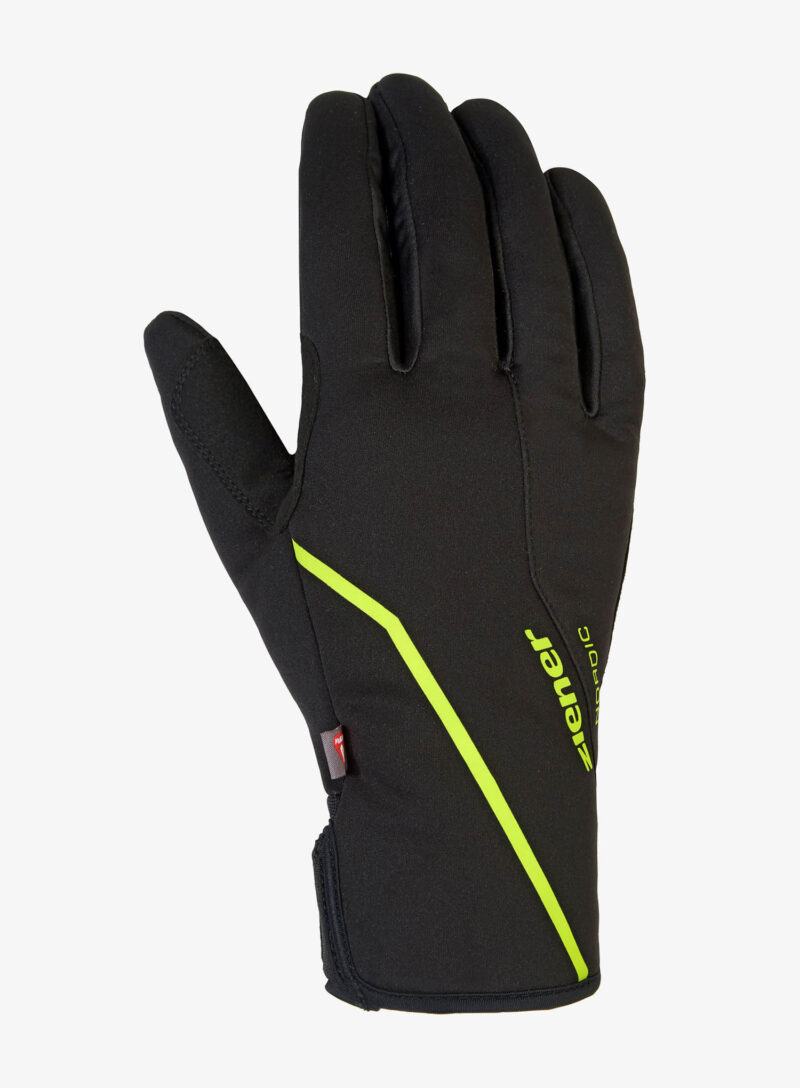 Mănuși softshell Ziener Ultimo PR - black/lime preţ