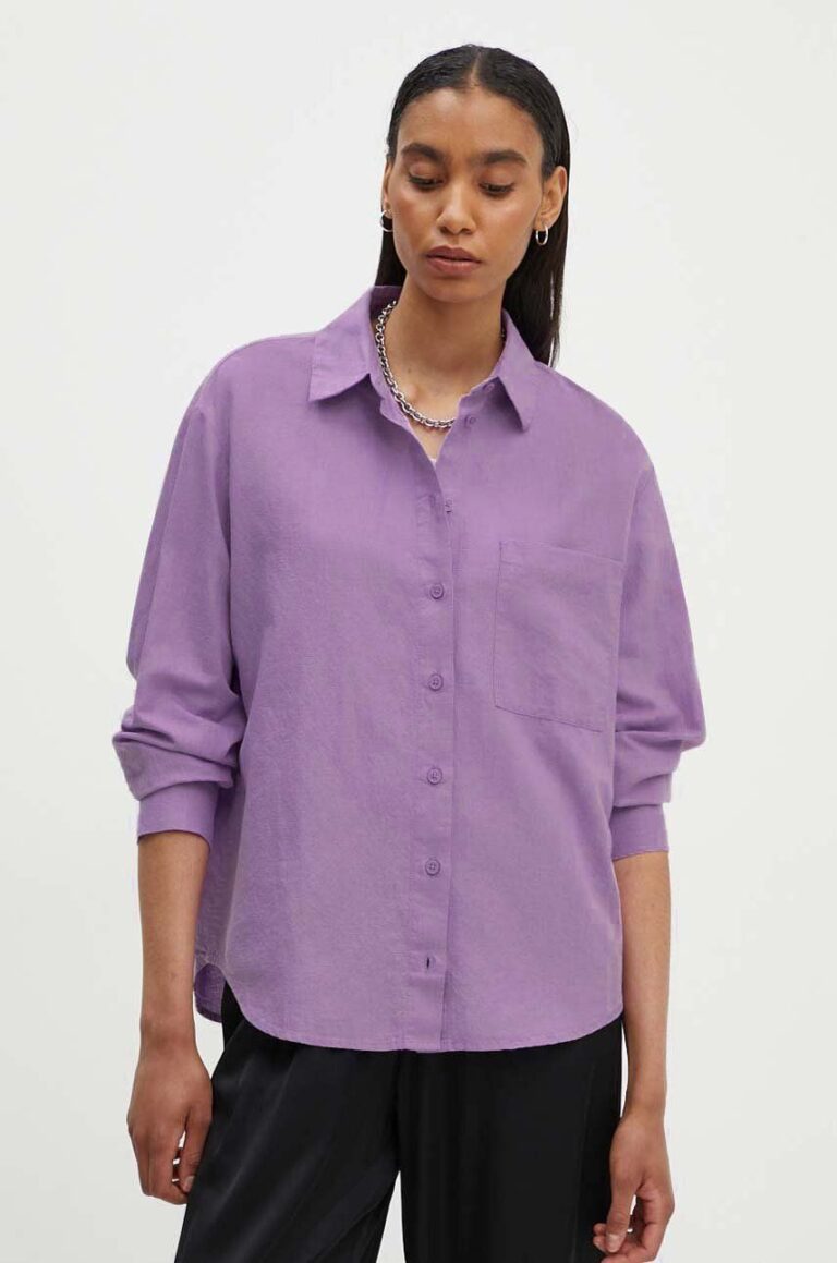 Marc O'Polo camasa de in DENIM culoarea violet