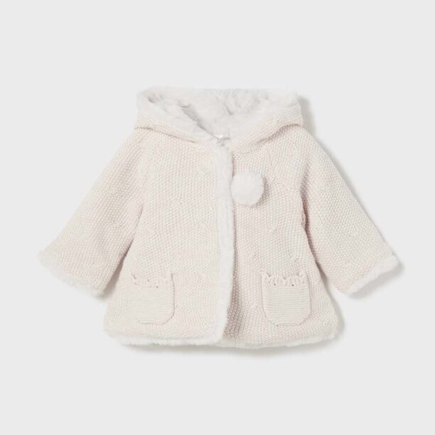 Mayoral Newborn cardigan bebe culoarea alb