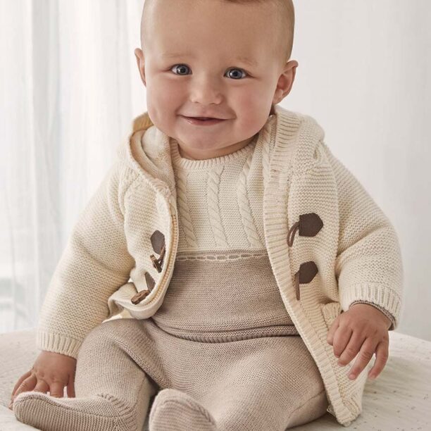 Mayoral Newborn cardigan copii culoarea bej