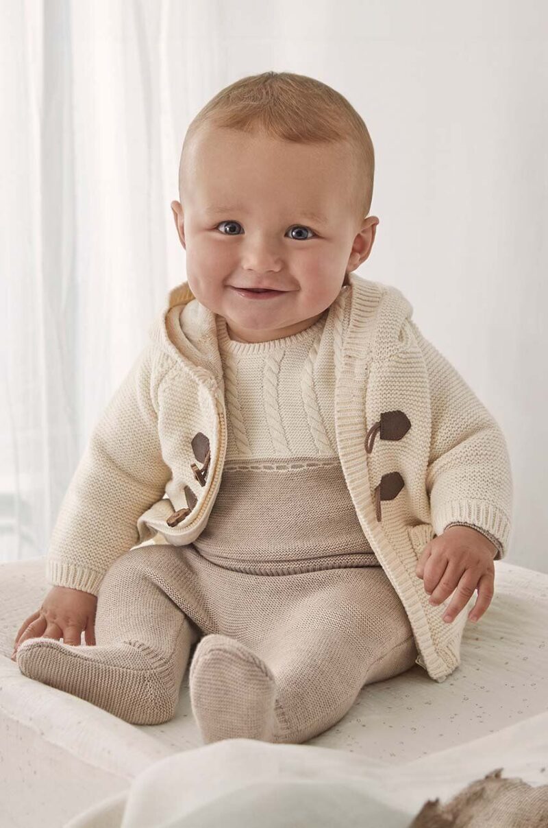 Mayoral Newborn cardigan copii culoarea bej