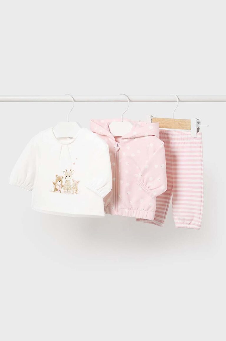 Mayoral Newborn compleu bebe 3-pack culoarea roz