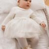 Mayoral Newborn rochie bebe culoarea bej