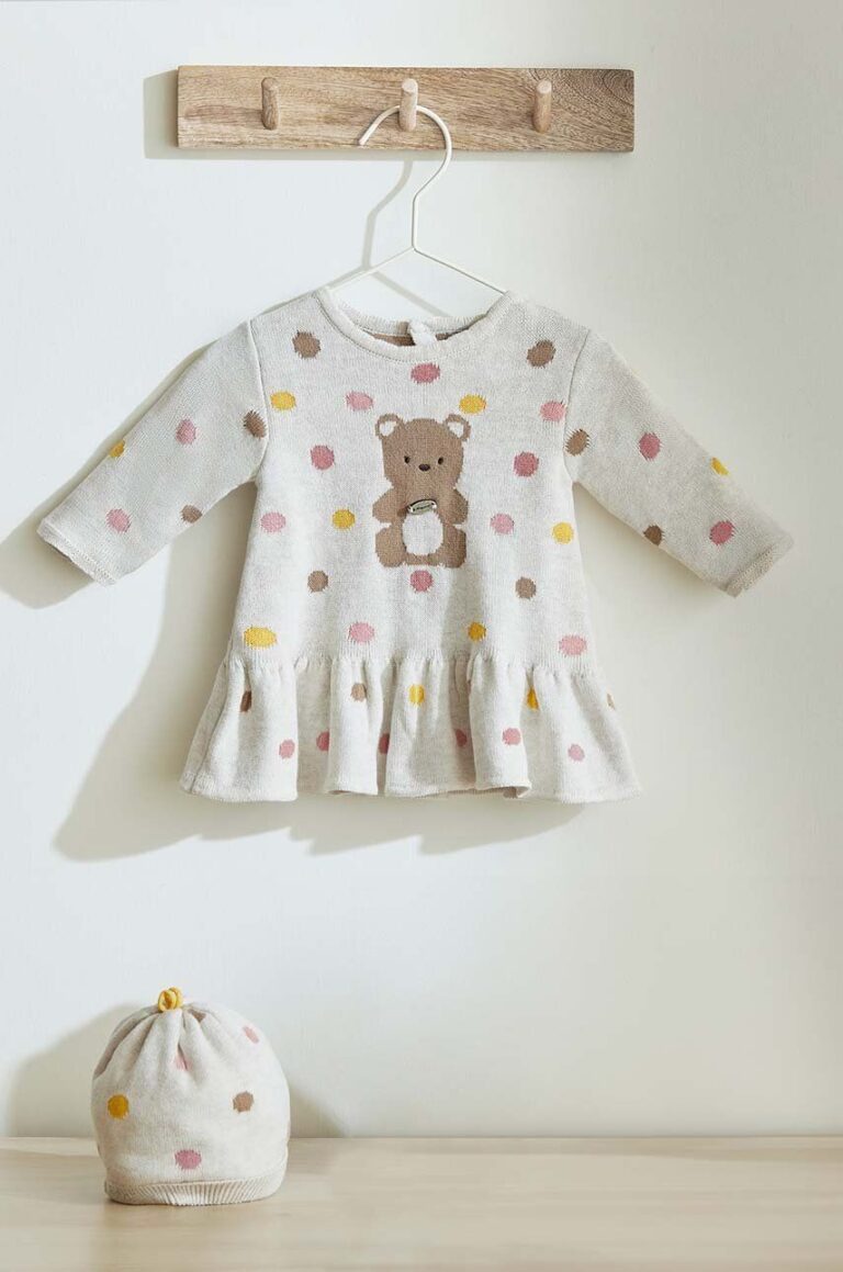 Mayoral Newborn rochie din bumbac pentru bebeluși culoarea alb