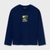 Mayoral longsleeve din bumbac pentru copii culoarea albastru marin