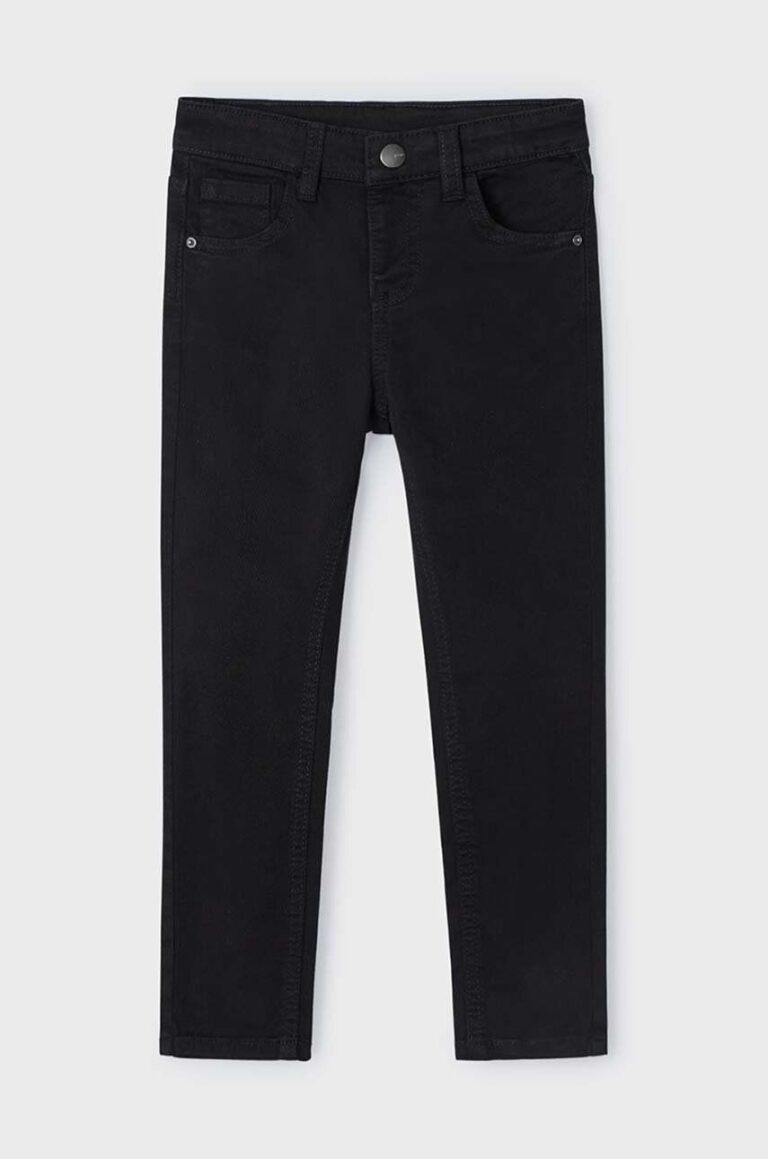 Mayoral pantaloni copii slim fit basic culoarea negru