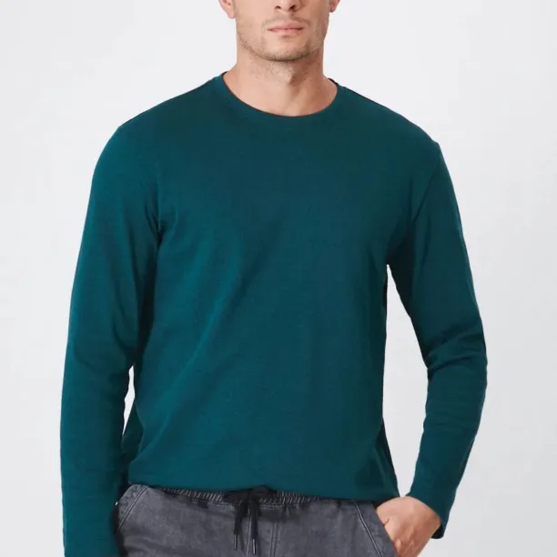 Medicine longsleeve din bumbac culoarea verde