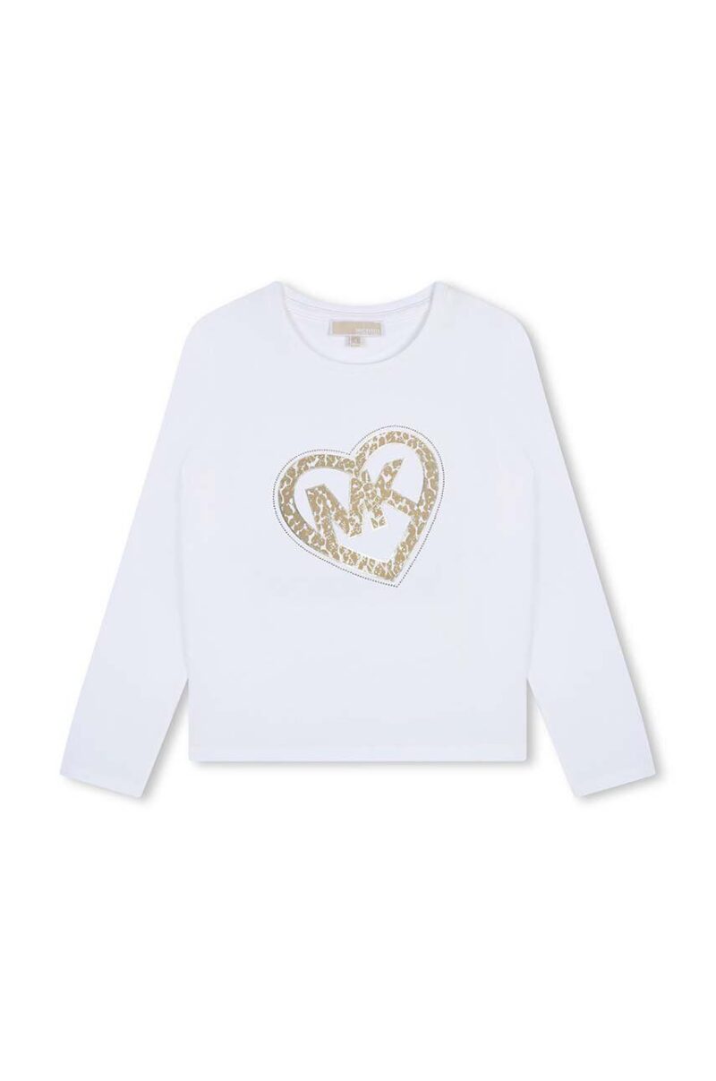 Michael Kors longsleeve din bumbac pentru copii culoarea alb