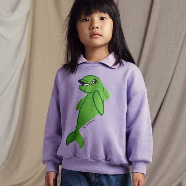 Mini Rodini bluza copii Dolphin culoarea violet