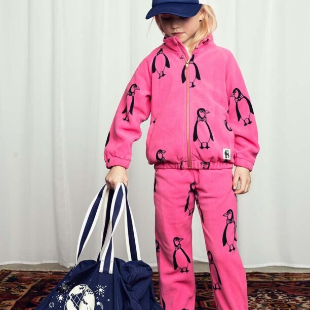 Mini Rodini bluza copii Penguin culoarea roz