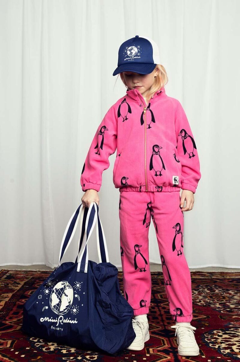 Mini Rodini bluza copii Penguin culoarea roz