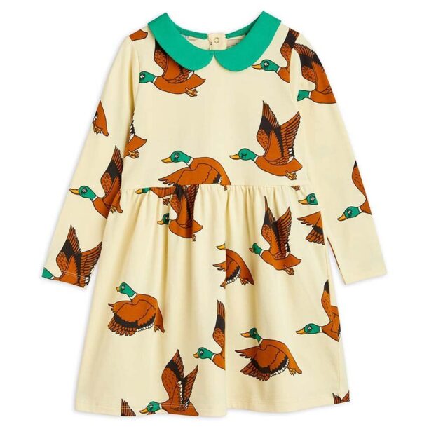 Mini Rodini rochie fete Ducks culoarea galben