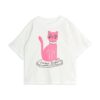 Mini Rodini tricou de bumbac pentru copii Cat culoarea alb