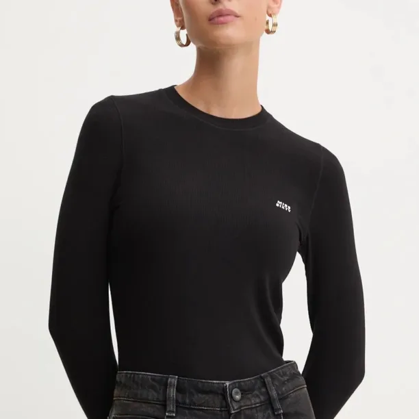 Miss Sixty longsleeve din amestec de lana culoarea negru