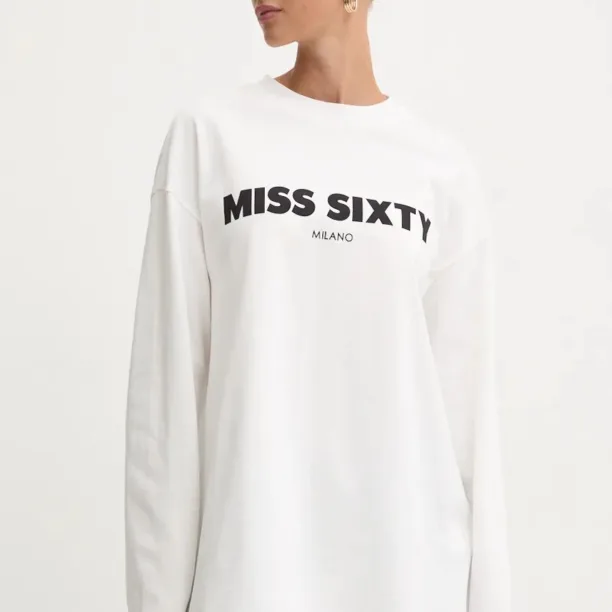 Miss Sixty longsleeve din bumbac culoarea alb