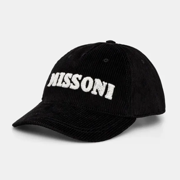 Missoni șapcă de baseball din catifea culoarea negru