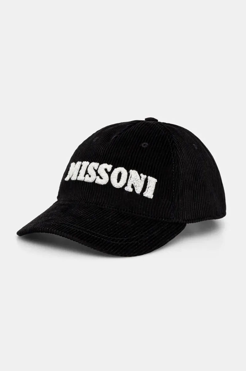 Missoni șapcă de baseball din catifea culoarea negru