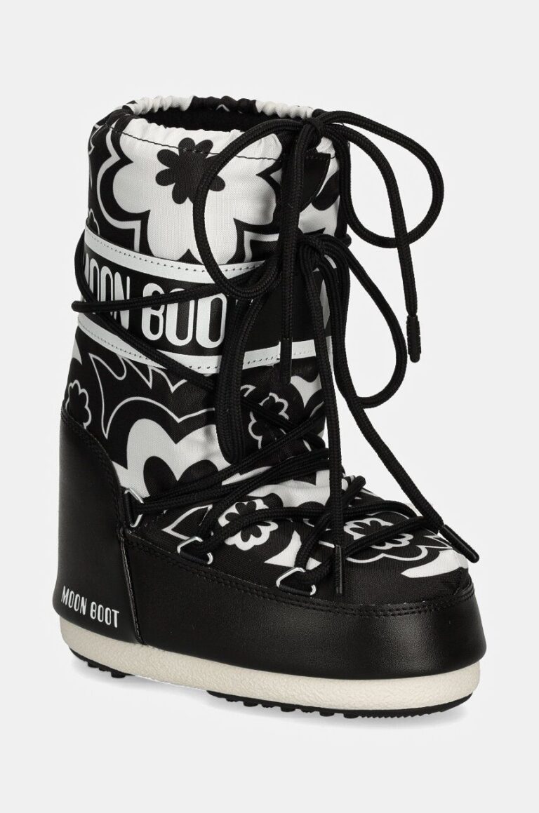 Moon Boot cizme de iarna copii ICON FLOWER culoarea negru