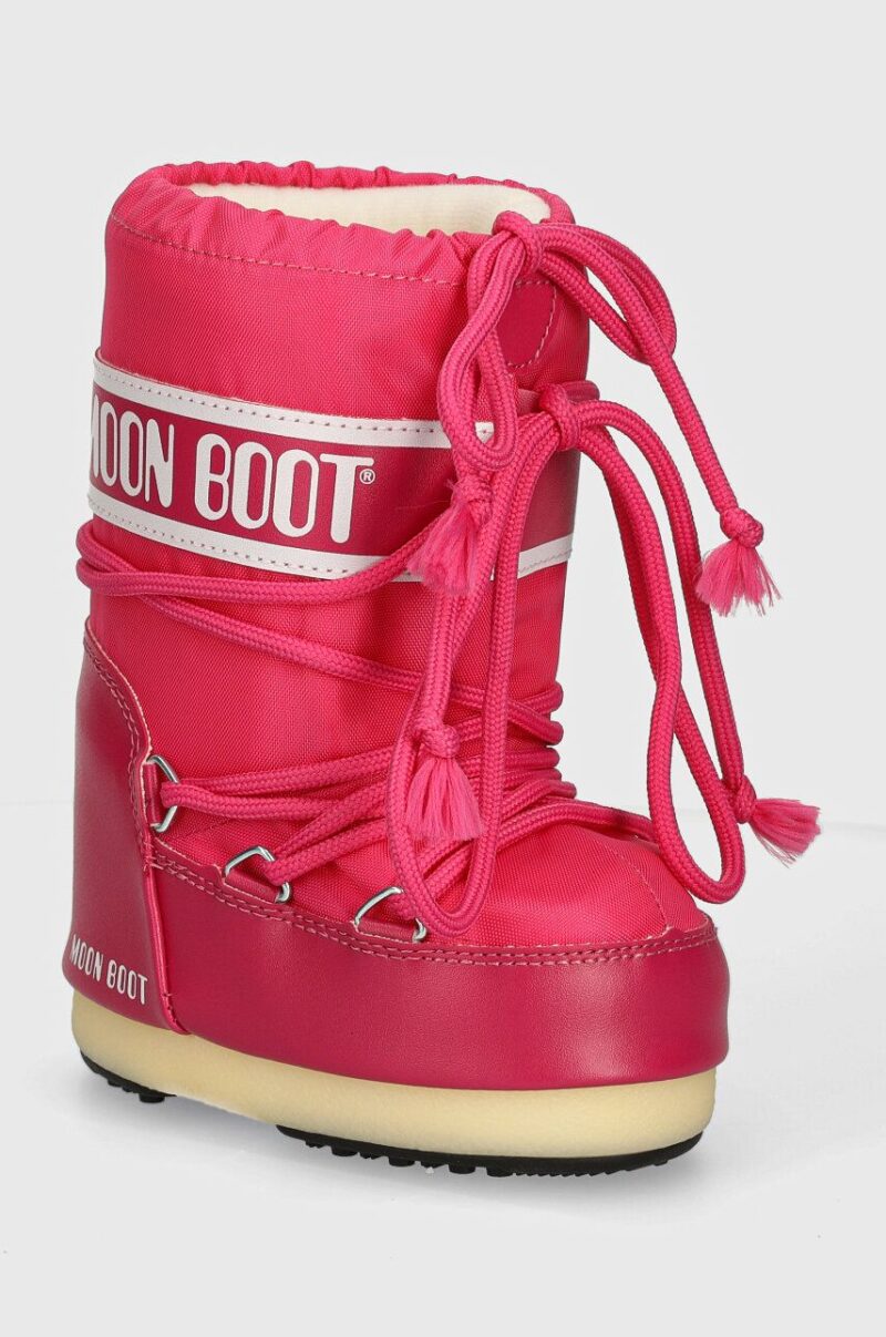 Moon Boot cizme de iarna copii ICON NYLON culoarea roz