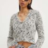 Moschino Jeans cardigan din amestec de lana culoarea gri