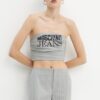 Moschino Jeans tricou din amestec de lana culoarea gri