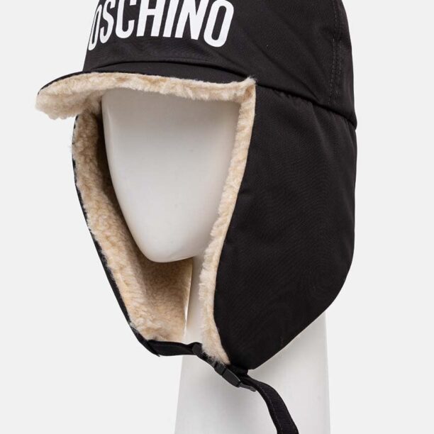 Moschino caciula culoarea negru